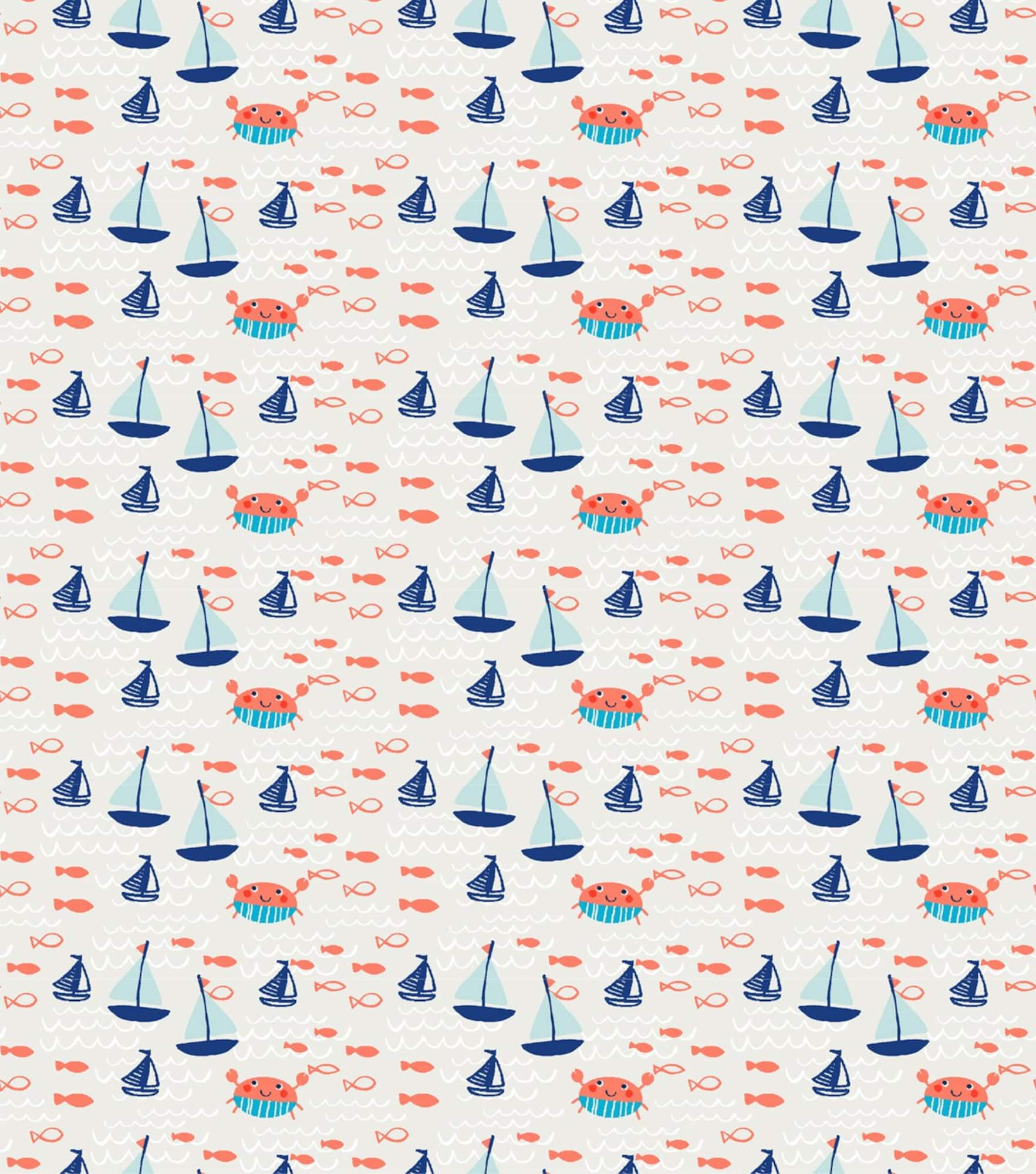 Springs Creative Products Love the Sea Crabby Fish Fabric